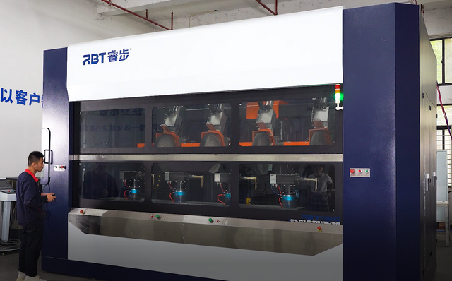 Musluk yapımı için RBT Dört İstasyonlu CNC Parlatma Parlatma Makinesi CE onaylı